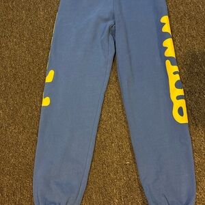 Blue and Yellow Joggers with Elastic Cuffs